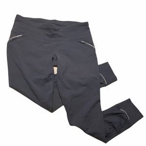 Athleta Gray Leggings with Reflective Strips Mesh Detail Size M